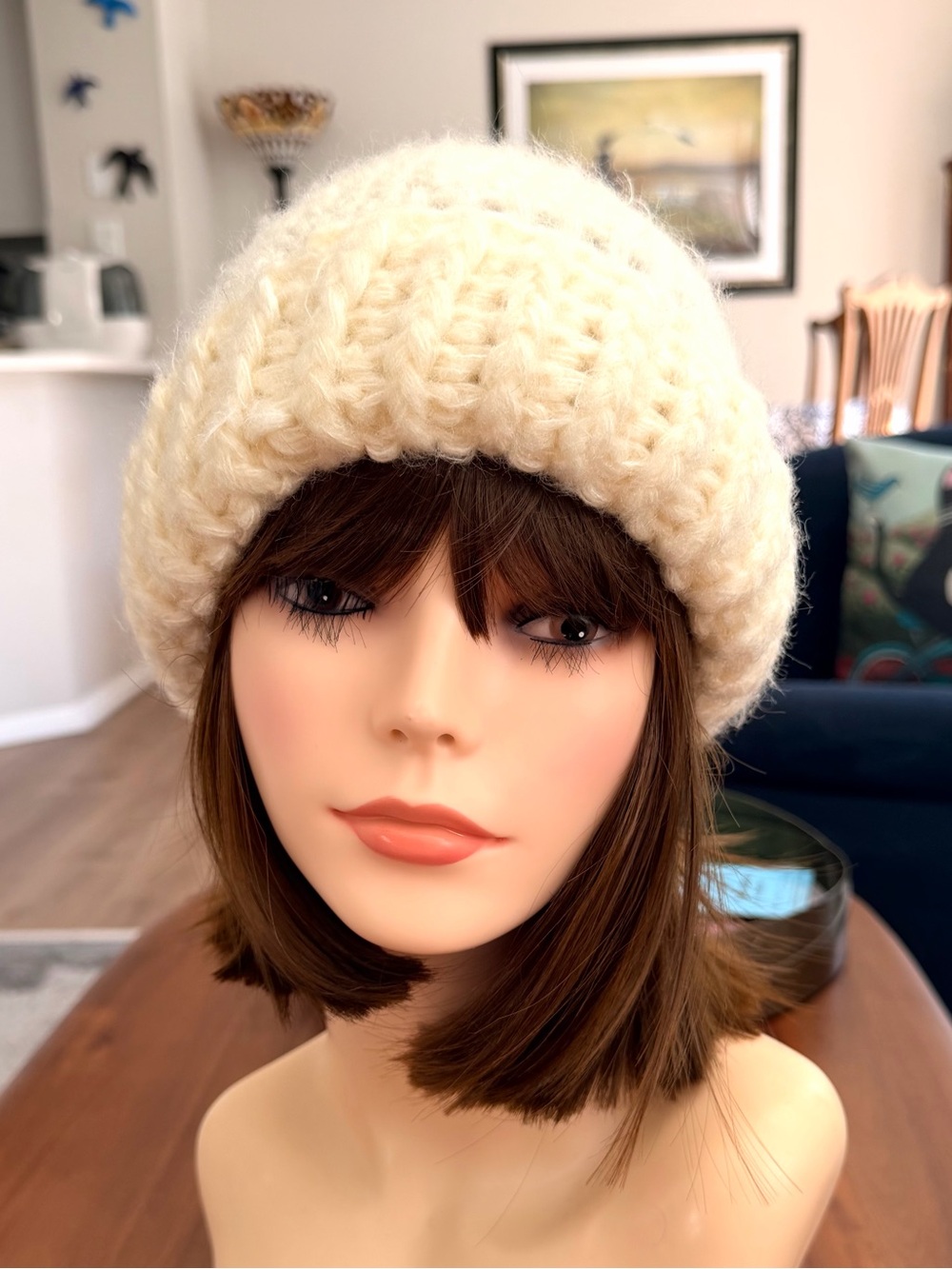 Vintage Betmar New York Cream Knit Cap Made in Japan S/M